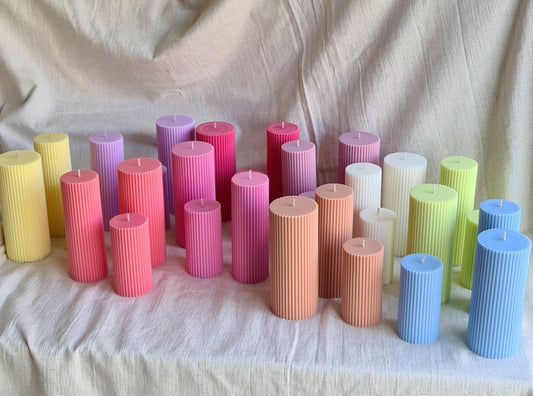 Ribbed Rainbow Candles